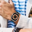 سير ساعة ابل تيتانيوم متوافق مع ابل ووتش الترا 2 أسود او اوزون O Ozone Titanium Metal Watch Band Strap Compatible with Apple Watch Ultra 2 Band