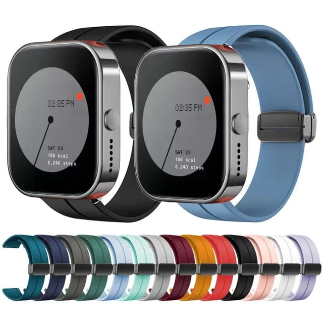 O Ozone Silicone Watch Band Compatible with CMF by Nothing Watch Pro Watchband Bracelet, Magnetic Folding Buckle Adjustable Soft Silicone Sport Replacement Watch Straps for Men Women - Pink Sand