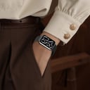 O Ozone Milanese Loop Strap for Xiaomi Mi Smart Band 8 Pro- Stainless Steel Magnetic Adjustable Mesh Metal Watch Bands, Smart Replacement Wristbands for Men and Women- Black