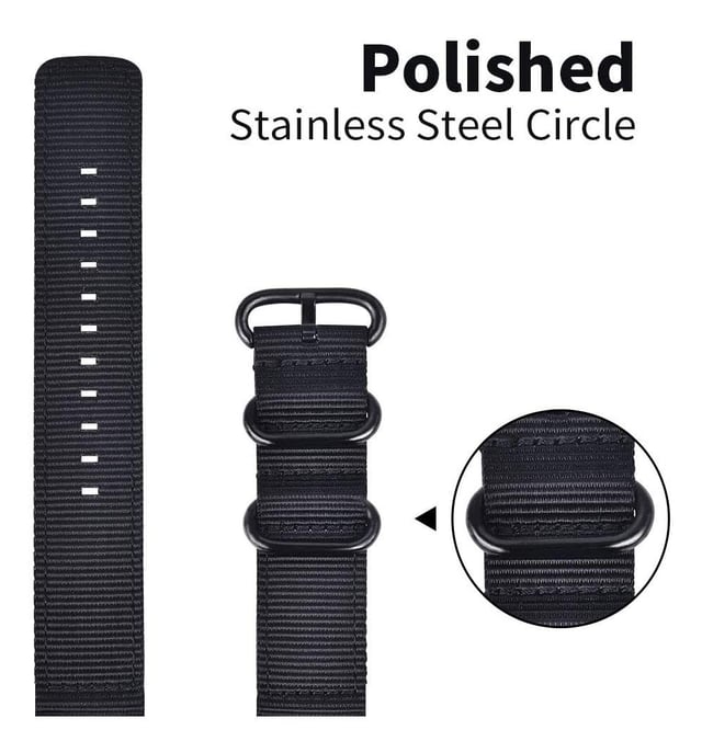 سوار ساعة شاومي سمارت باند 8 برو نايلون منسوج أسود او اوزون O Ozone Woven Nylon Strap Compatible With Xiaomi Smart Band 8 Pro