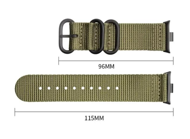 سوار ساعة شاومي سمارت باند 8 برو نايلون منسوج أسود او اوزون O Ozone Woven Nylon Strap Compatible With Xiaomi Smart Band 8 Pro