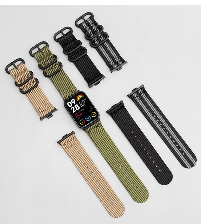 سوار ساعة شاومي سمارت باند 8 برو نايلون منسوج أسود او اوزون O Ozone Woven Nylon Strap Compatible With Xiaomi Smart Band 8 Pro