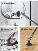 فرشاة تنظيف كهربائية دوارة هوتو للمطبخ والأرضيات 4000 مللي أمبير Hoto Electric Spin Scrubber