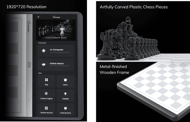 طاولة شطرنج ذكية تعمل بالذكاء الاصطناعي مع شاشة 12.3 بوصة Chessnut Evo - The Future of Ultra Smart AI Chessboard
