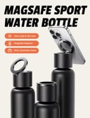 مطارة ماء حار وبارد تكتك 750 مللي مع ستاند جوال مدمج Taktik Thermal Bottle With Magnetic Phone Holder