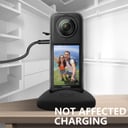 قاعدة كاميرا انستا 360 اكس 4 باللون الاسود مصنوعة من السيليكون من اوزون O Ozone Silicone Desktop Base Stand Compatible with Insta360 X4 Panoramic Action Camera Protective Non Slip Mount Accessories for Insta360 X4 Black