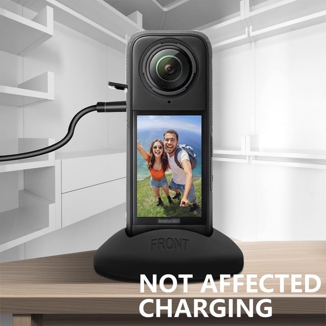 قاعدة كاميرا انستا 360 اكس 4 باللون الاسود مصنوعة من السيليكون من اوزون O Ozone Silicone Desktop Base Stand Compatible with Insta360 X4 Panoramic Action Camera Protective Non Slip Mount Accessories for Insta360 X4 Black