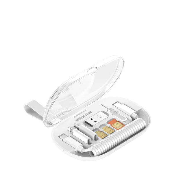 مجموعة كابلات بيانات متعددة الوظائف أبيض غرين ليون Green Lion Multifunctional Data cable set-white
