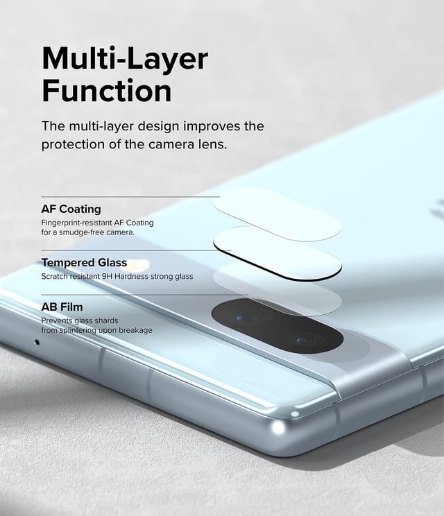 Ringke Glass Camera Protector [3 Pack] Compatible with Google Pixel 7a Hard Tempered Glass Protector Ultra-Thin Case-Friendly Full-Cover Camera Lens Protector for Pixel 7a