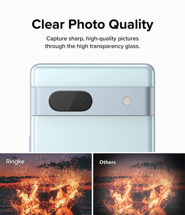 Ringke Glass Camera Protector [3 Pack] Compatible with Google Pixel 7a Hard Tempered Glass Protector Ultra-Thin Case-Friendly Full-Cover Camera Lens Protector for Pixel 7a