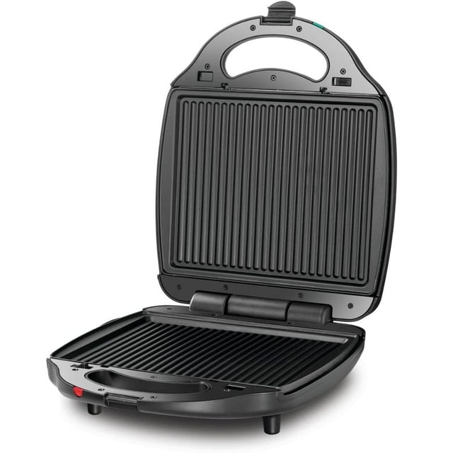 Black+Decker 1400w 2-In-1 4 Slice Sandwich Maker & Grill With Interchangeable Plate