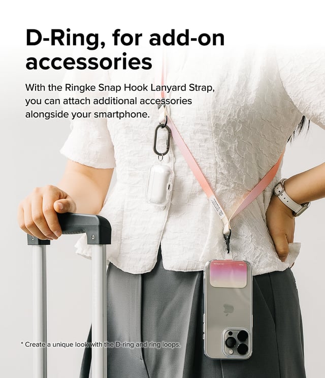 Ringke Holder Link & Snap Hook Lanyard Strap Designed for Universal iPhone/Galaxy/Android Cell Phone Case, Digital Camera, DSLR, Tablet, Keys, ID - Forest