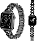 سوار ساعة ابل للنساء معدن 41/40/38 ملم ستانلس ستيل أسود او اوزون O Ozone Metal Straps Compatible with Apple Watch Band