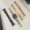 سوار ساعة ابل للنساء معدن 41/40/38 ملم ستانلس ستيل أسود او اوزون O Ozone Metal Straps Compatible with Apple Watch Band