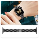 O Ozone Slim Metal Straps Compatible with Apple Watch Band Series Ultra SE 8 7 6 5 4 3 2 1 Stainless Steel Metal Replacement Wristband Bracelet Strap for Women- Black