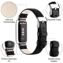 O Ozone Leather Strap Compatible with Fitbit Luxe Strap for Women Men, Soft Breathable Leather Sport Wristband Metal Classic Buckle Replacement Strap for Fitbit Luxe Fitness Tracker - Dark Brown