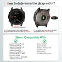 O Ozone Silicone Bands Compatible with Garmin Fenix 7X | Fenix 6X | Fenix 5X | Fenix 5P | 5 Plus | Fenix 6X Pro | Fenix 3, 26mm Easy Fit Soft Silicone Sport Adjustable Replacement Watch Straps- Grey