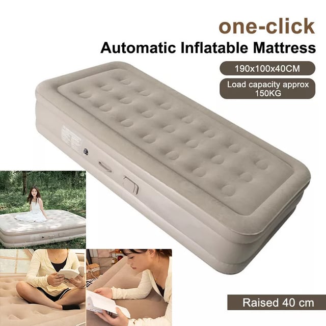 مرتبة هوائية قابلة للنفخ 4000 مللي أمبير مع منفاخ مدمج Outdoor One-click Inflatable Mattress