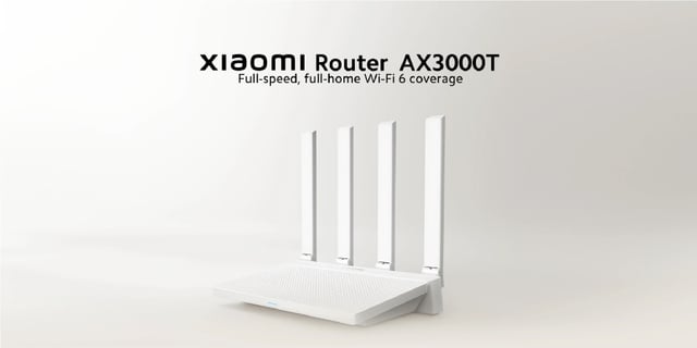 جهاز راوتر 4 هوائيات بسعة 256 ميجابايت 3000 ميجابت أبيض شاومي Xiaomi Router AX3000T EU