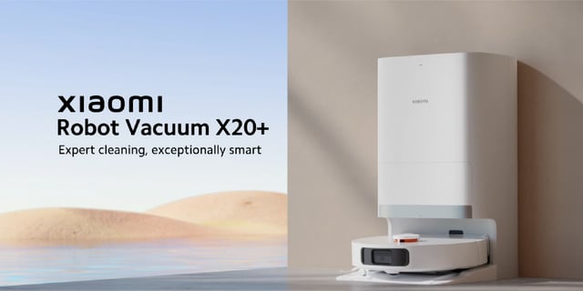 مكنسة روبوت ذكية كهربائية اكس 20+ مع قاعدة ذكية 6000 باسكال أبيض شاومي Xiaomi Robot Vacuum X20+