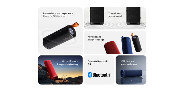 مكبر صوت بلوتوث محمول 30 واط مقاوم للماء أحمر شاومي Xiaomi Sound Outdoor 30W