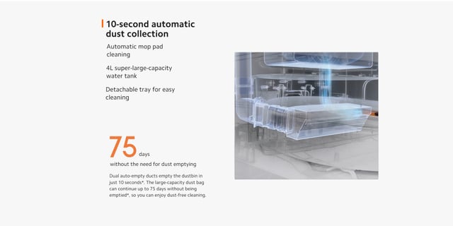 مكنسة روبوت ذكية كهربائية اكس 20+ مع قاعدة ذكية 6000 باسكال أبيض شاومي Xiaomi Robot Vacuum X20+