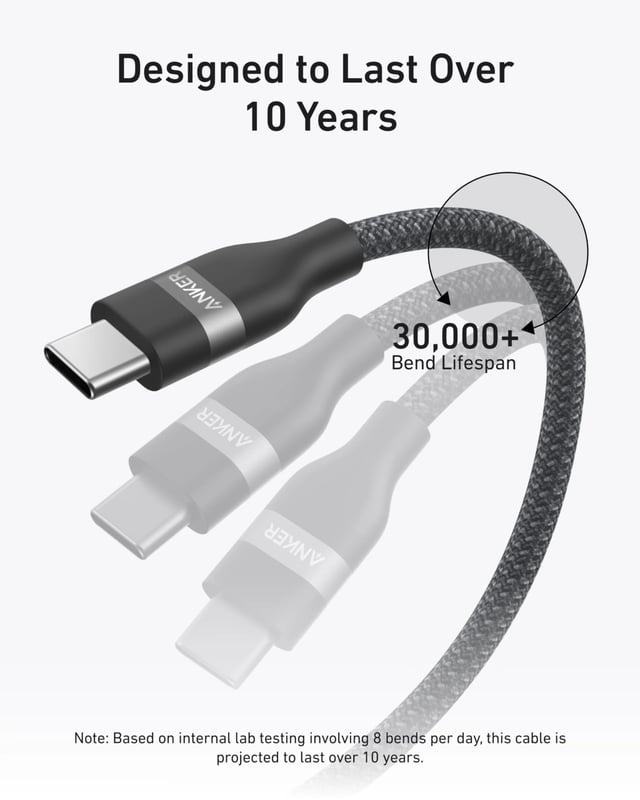 سلك شاحن تايب سي انكر 0.9 متر 240 واط Anker USB-C to USB-C Cable