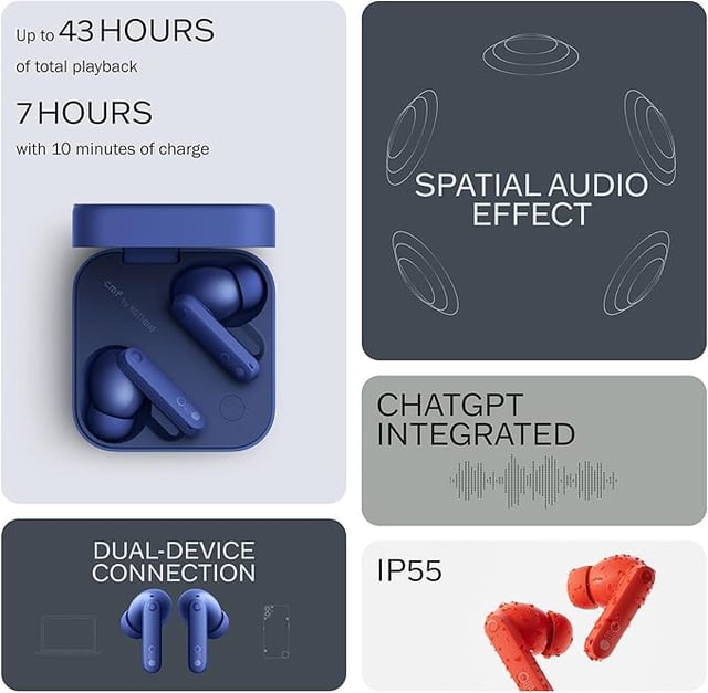 سماعة بلوتوث نوثينق سي إم إف بودز برو 2 CMF by Nothing Buds Pro 2 Bluetooth Headset