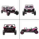 سيارة ركوب كهربائية بأربعة مقاعد 48 فولت مع أضواء ومقاعد جلدية باللون الوردي من شركة مايتس Myts  4-Seat Electric Ride-On Car 48 V with Lights & Leather Seats Pink