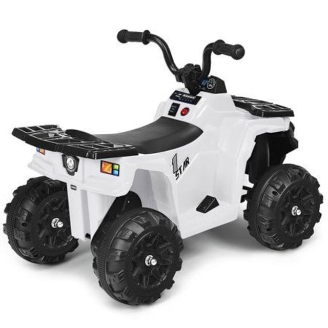 سيارة ميني ATV بقوة 6فولت  للأطفال باللون الأبيض من شركة مايتس  Myts 6 Volts Mini ATV Kids rideon White
