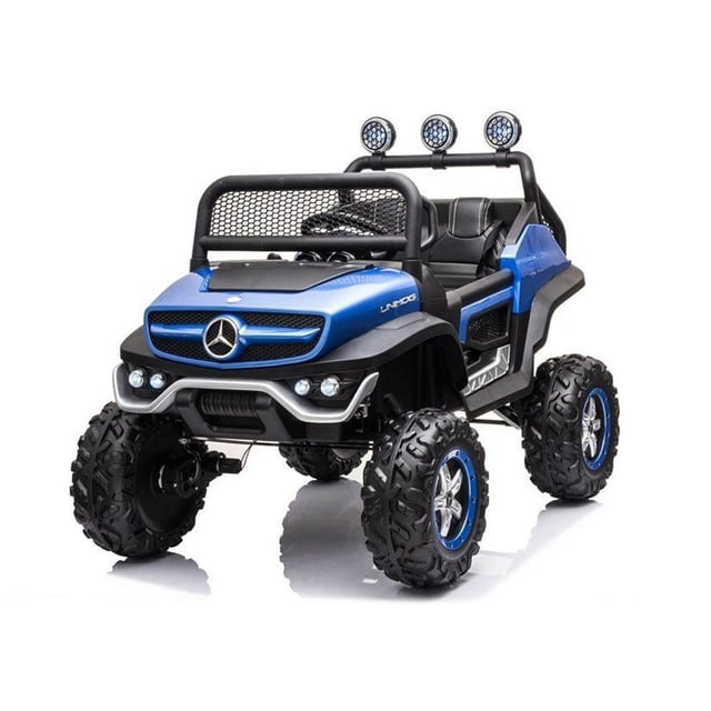 سيارة ركوب مرسيدس بنز أونيموج UTV 12 فولت باللون الأزرق من شركة مايتس Myts 12Volts UTV Mercedes-Benz Unimog Lights Ride-On Car - Blue