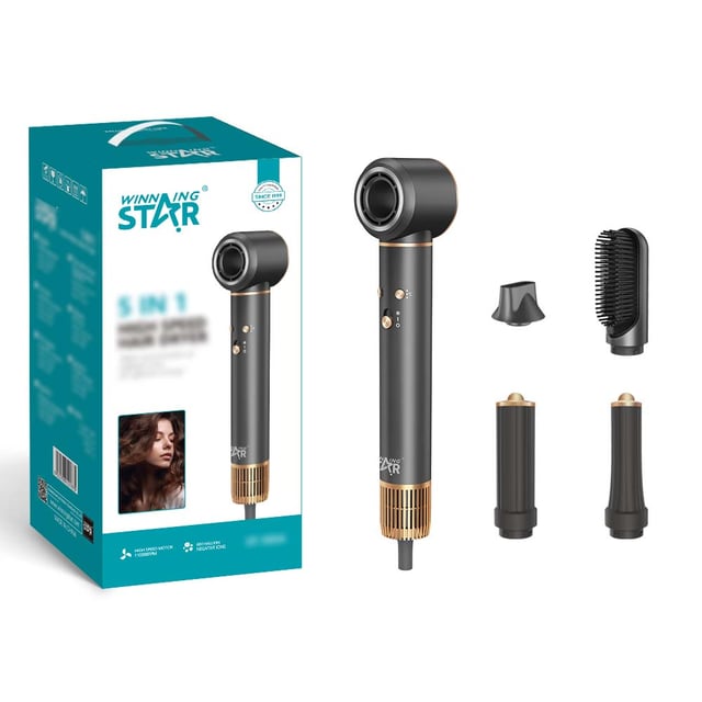 جهاز فير​ استشوار شعر وينينج ستار أسود 1300 واط Winning Star High Speed Hair Dryer