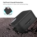 O Ozone Silicone Case Compatible with CMF By Nothing Buds Pro 2, Shockproof and Scratch-Resistant Full-Body Protection Cover with Anti-Lost Keychain- Black