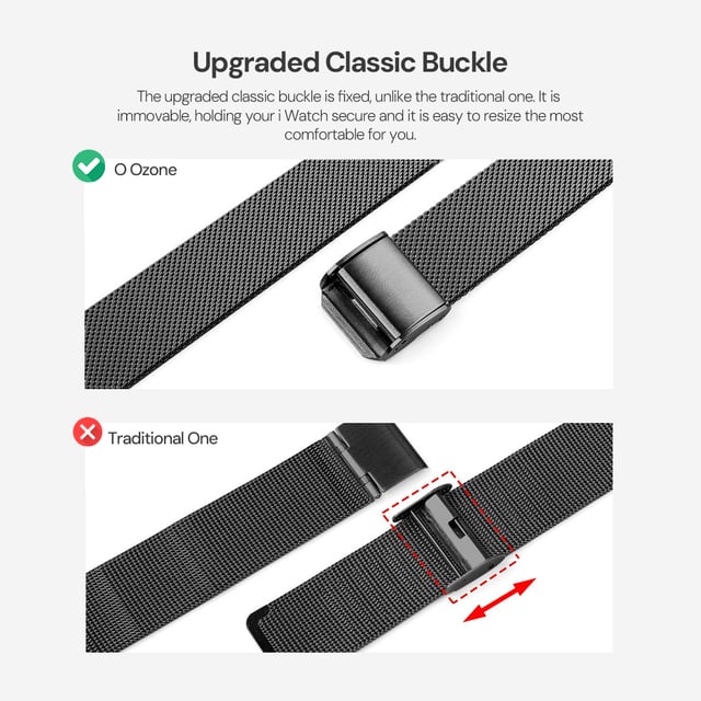 O Ozone Slim Milanese Straps Compatible with Apple Watch 38mm 40mm 41mm 42mm, Stainless Steel Mesh Milanese Metal Replacement Strap for iWatch Series 10/9/8/7/6/5/4/3/2/1/SE Women- Gold
