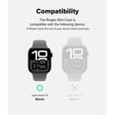Ringke Slim Case Compatible with Apple Watch 10 42mm, Bezel Hard Polycarbonate Thin Cover- Clear + Light Gray