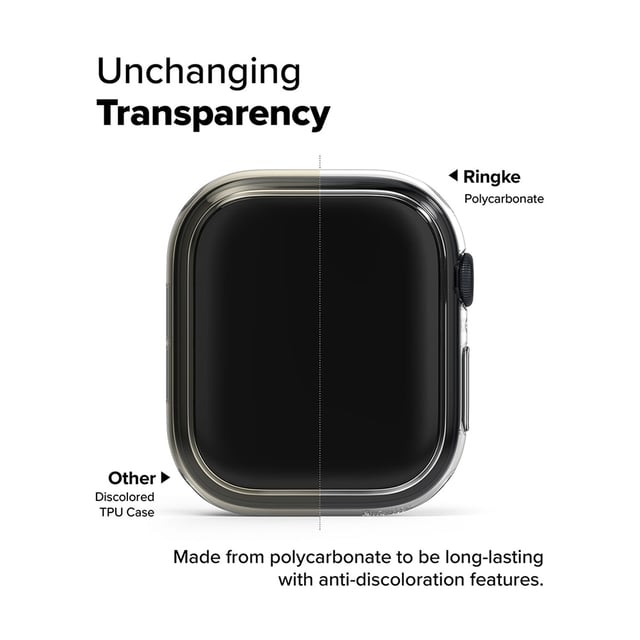 Ringke Slim Case Compatible with Apple Watch 10 42mm, Bezel Hard Polycarbonate Thin Cover- Clear + Light Gray