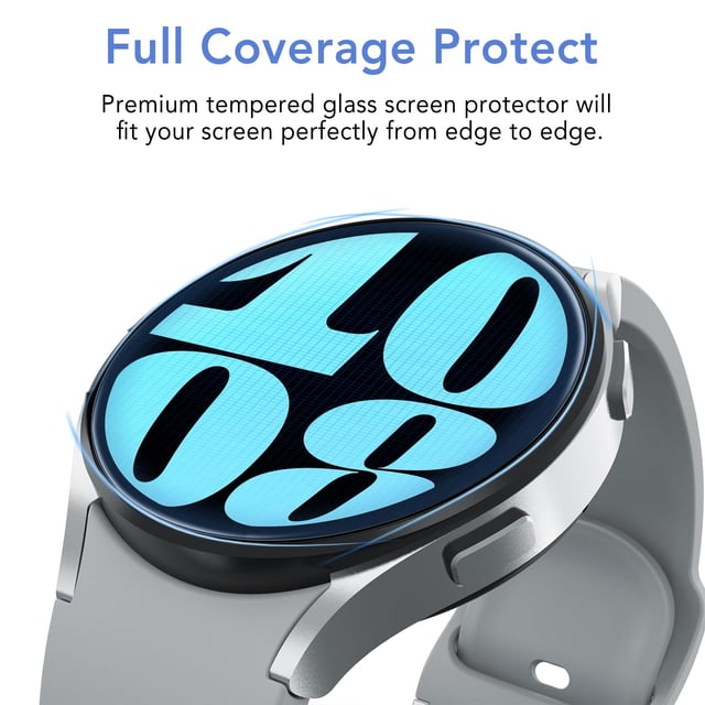 O Ozone Tempered Glass Screen Protector for Samsung Galaxy Watch 6 44mm , 3D Full Coverage Curved Edge Screen Protective Cover - Clear