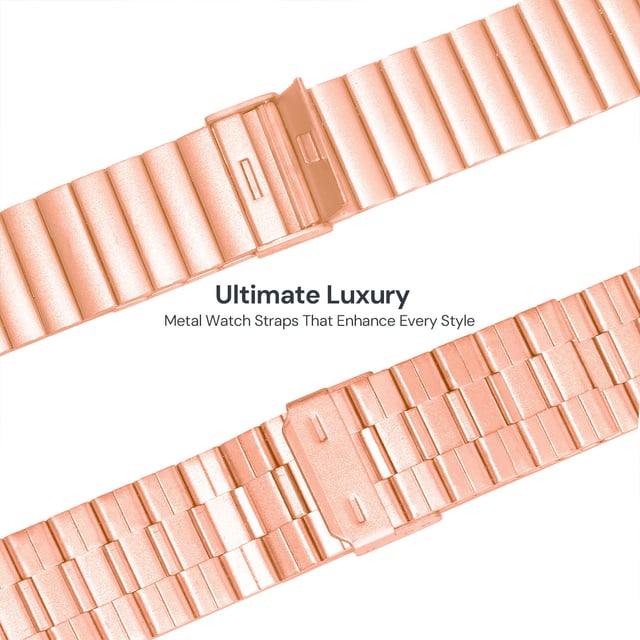 سوار ساعة ذكية ستانلس ستيل 22 مم وردي او اوزون O Ozone Compatible Stainless Steel Metal Band Bracelet wristband
