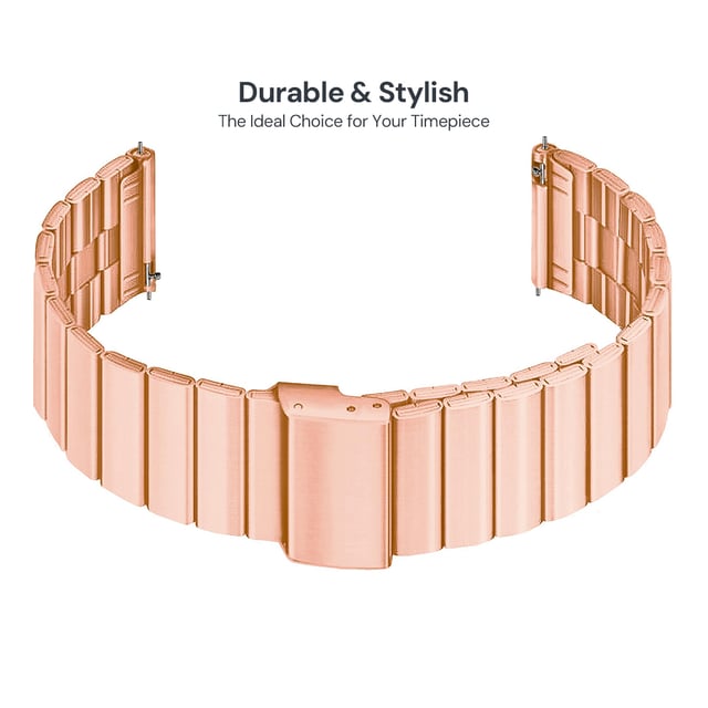 سوار ساعة ذكية ستانلس ستيل 22 مم وردي او اوزون O Ozone Compatible Stainless Steel Metal Band Bracelet wristband