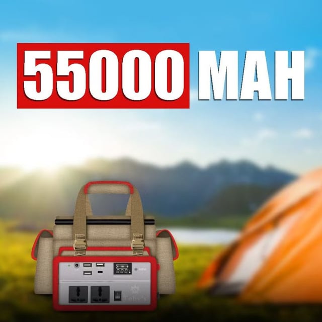 بطارية رحلات متنقلة 70 أمبير مع انفرتر 500 واط توبيز Toby's Rechargeable Battery With Power Inverter