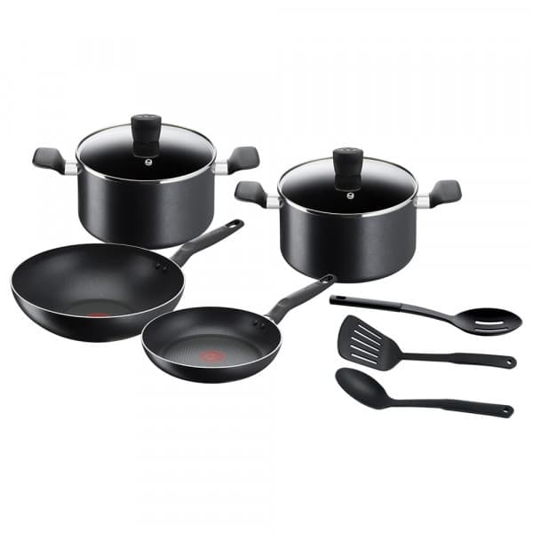 طقم قدور تيفال 9 قطع Tefal Aluminum Super Cook Non-Stick Cookware Set