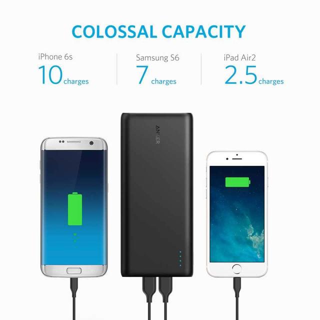 Anker PowerCore 26800mAh Portable Charger with Dual Input Port and Double-Speed Recharging, 3 USB Ports External Battery - SW1hZ2U6MTgxODA=