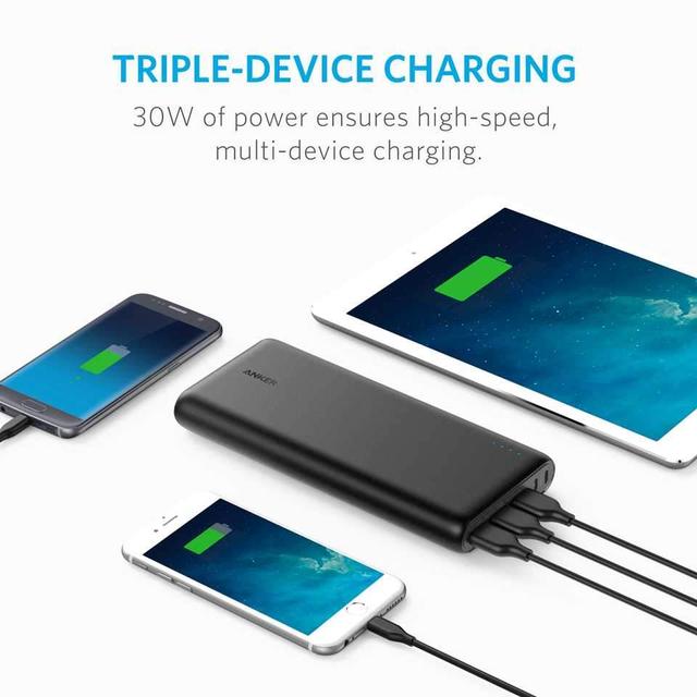 Anker PowerCore 26800mAh Portable Charger with Dual Input Port and Double-Speed Recharging, 3 USB Ports External Battery - SW1hZ2U6MTgxODI=
