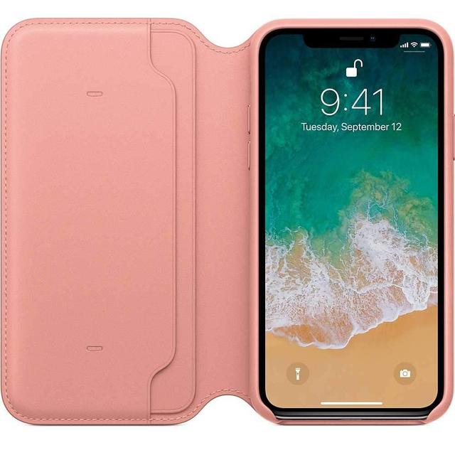 apple iphone x leather folio soft pink - SW1hZ2U6MTM3OTQ=