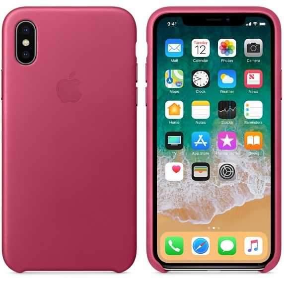 apple iphone x leather case pink fuchsia - SW1hZ2U6MTM3ODA=