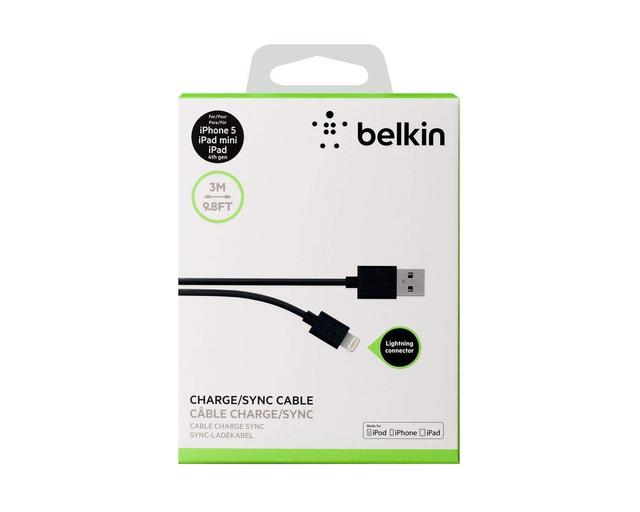 كابل BELKIN - Charge & Sync 3M Lightning Cable - أسود - SW1hZ2U6MjYwMTY=