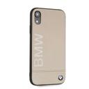 bmw genuine leather hard case with imprint logo for iphone xr taupe - SW1hZ2U6MTAwMzA=