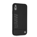 bmw genuine leather hard case with imprint logo for iphone xr black - SW1hZ2U6MTAwMTY=