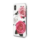 Guess Flower Desire Transparent Hard Case for iPhone X / Xs - Tricolor Roses - SW1hZ2U6MTMzMTY=