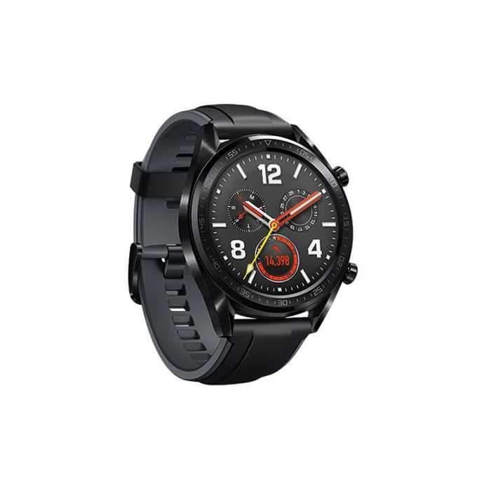 ساعة ذكية GT مع حزام سيليكون جلدي أسود - Huawei